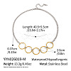 Duo Tone 304 Stainless Steel Multi Ring Link Pendant Necklaces for Women JU1361-2-2