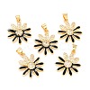 Real 18K Gold Plated Brass Micro Pave Cubic Zirconia Pendants ZIRC-L100-087G-2