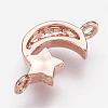 Brass Micro Pave Cubic Zirconia Links ZIRC-G098-71-3