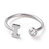 Brass Micro Pave Clear Cubic Zirconia Cuff Rings RJEW-Z005-I-P-1