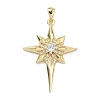 Brass Micro Pave Clear Cubic Zirconia Pendants KK-C251-14G-1