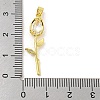 Rose Flower for Valentine's Day Golden Rack Plating Brass Micro Pave Cubic Zirconia Pendants KK-R153-01B-G-3