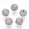 Rack Plating Brass Cubic Zirconia Beads ZIRC-S001-8mm-A02-1