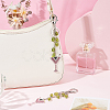 2Pcs Alloy Rhinestone Wine Glass Charm with K9 Glass Bead Keychains KEYC-OC00010-4