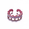 Brass Enamel Cuff Open Rings for Girls WG753F1-05-1