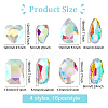 Fingerinspire 64Pcs 4 Style Glass Rhinestone Cabochons RGLA-FG0001-11A-2