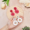 2 Pairs 2 Style Raffia Flower Dangle Stud Earrings EJEW-FI0003-23-3