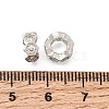 Hexagon Brass Micro Pave Clear Cubic Zirconia European Beads KK-Z156-01P-02-2