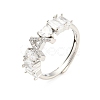 26Pcs 26 Style Initial Letter A~Z Clear Cubic Zirconia Adjustable Rings Set RJEW-Q781-17P-2