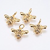 Brass Micro Pave Cubic Zirconia Pendants RB-I077-20G-RS-1