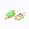 Brass Micro Pave Clear Cubic Zirconia Pendants ZIRC-S067-023L-NR-3