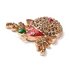 Christmas Zinc Alloy Rhinestone Pendnats PALLOY-K008-02A-KCG-3