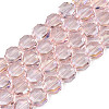 Electroplate Transparent Glass Beads Strands EGLA-N002-27-C01-1