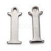Tarnish Resistant 304 Stainless Steel Alphabet Charms STAS-H122-I-P-1