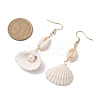 304 Stainless Steel Shell Shape Dangle Earrings EJEW-JE06265-01-3