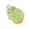 Luminous Handmade Glass Seed Beaded Teardrop Pendants PALLOY-MZ00962-4