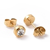 Ion Plating(IP) Rhinestone Column Stud Earrings EJEW-H357-04G-01-3