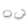 Brass Micro Pave Cubic Zirconia Huggie Hoop Earring Findings X-KK-T063-013P-NF-4
