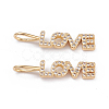 Brass Micro Pave Clear Cubic Zirconia Pendants X-ZIRC-L093-76G-1