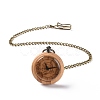 Bamboo Pocket Watch with Brass Curb Chain and Clips WACH-D017-B04-AB-1