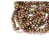 Electroplate Glass Bead Strands X-EGLA-G014-4mm-FP01-3