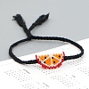 Glass Seed Watermelon Link Bracelet BJEW-P269-16-4