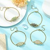 Natural Mixed Gemstone Bullet Link Bracelet BJEW-JB09563-5