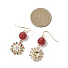 Alloy Enamel with Rhinestone Dangle Earrings EJEW-JE06079-3