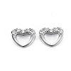 Brass Micro Pave Clear Cubic Zirconia Clasps KK-S356-503-NF-4
