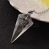 Platinum Tone Brass Crystal Cone Hexagonal Pointed Dowsing Pendulums MAK-M015-01I-2