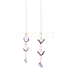 2Pcs 2 Style Teardrop K9 Glass & Natural Amethyst Chip Pendant Decorations HJEW-GO0001-04-1