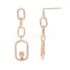 Brass Micro Pave Clear Cubic Zirconia Stud Earring Findings KK-S364-149-4