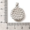 Brass with Natural Shell Carved Pendants KK-Z091-05P-03-3