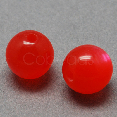 Round Imitation Cat Eye Resin Beads RESI-R157-8mm-11-1