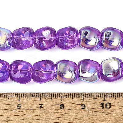 Electroplate Transparent Glass Beads Strands EGLA-N057-02A-09-1