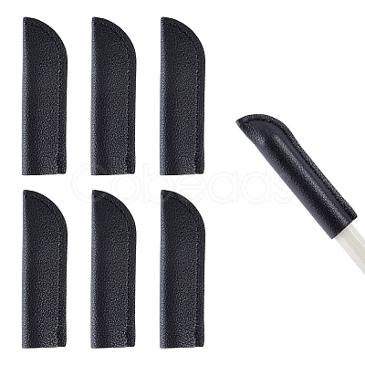 6Pcs PU Leather Pen Tip Protective Case AJEW-CL0002-24B-1