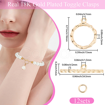 12Pcs Brass Toggle Clasps KK-BBC0025-29-1