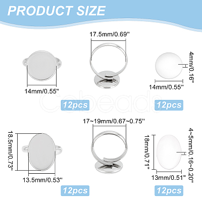 DICOSMETIC DIY Blank Dome Finger Rings Making Kit DIY-DC0001-62-1