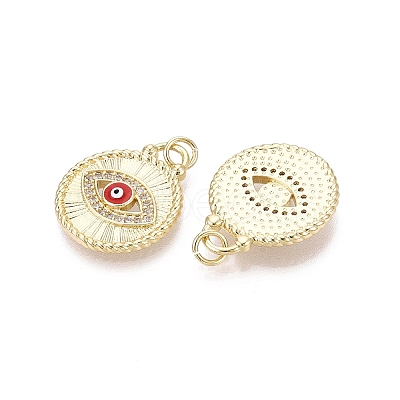 Brass Micro Pave Cubic Zirconia Pendants KK-N287-42G-01-1