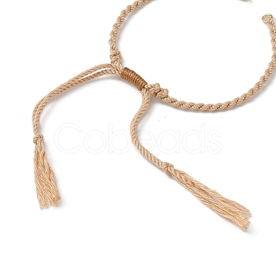 Braided Cotton Cord Bracelet Making MAK-L043-02G-14-1