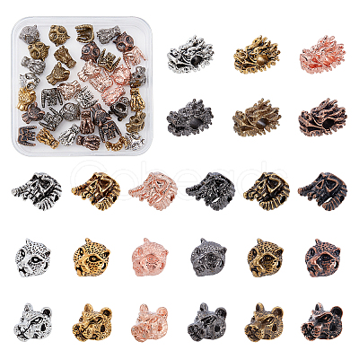 48Pcs 24 Styles Tibetan Style Alloy Beads FIND-PH0002-37-1