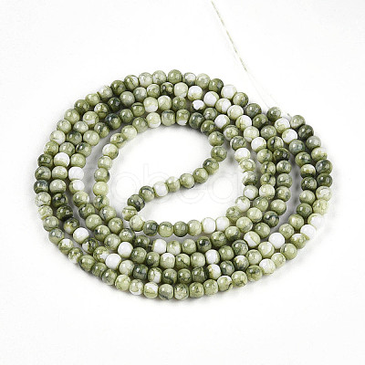 Baking Paint Glass Beads Strands DGLA-N003-4mm-C06-1