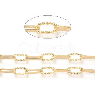 Brass Handmade Paperclip Chains CHC-M019-11G-1