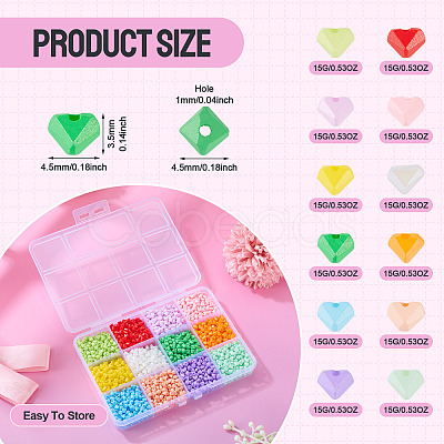 180G 12 Colors Baking Paint Glass Seed Beads SEED-TA0001-55-1