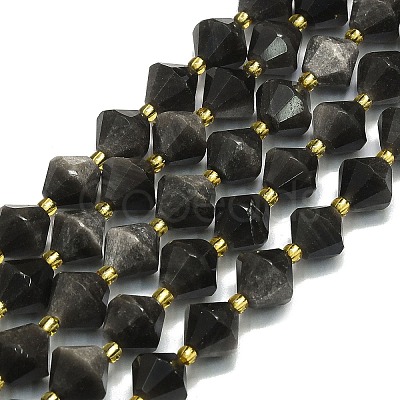 Natural Silver Obsidian Beads Strands G-I376-C13-01-1