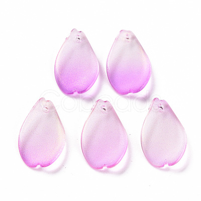 Transparent Spray Painted Glass Pendants GLAA-S190-014A-04-1