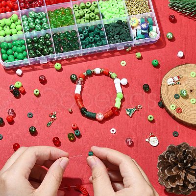 Christmas Theme DIY Acrylic Beads Bracelets Making Kits DIY-YW0010-91-1