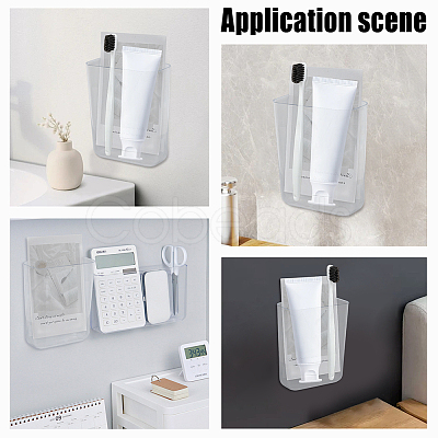 8Pcs Transparent PS Plastic Wall Mounted Display Stands ODIS-GO0001-05-1