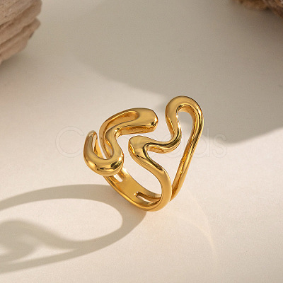 Irregular 304 Stainless Steel Cuff Open Rings for Women LD5997-1
