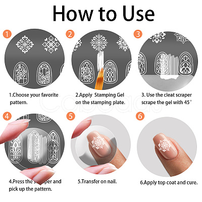 Stainless Steel DIY Nail Art Templates MRMJ-WH0092-064-1